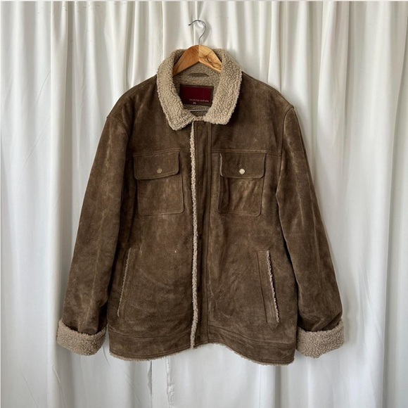 Vintage Wilson’s Leather Brown Weathered Suede Sherpa Lined Men’s Jacket. - Picture 2 of 8